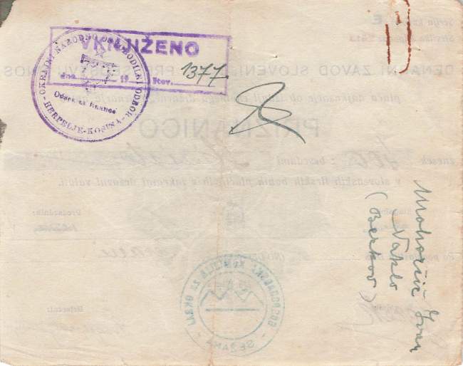 400 Lira Slowenien 1944  Partisanen